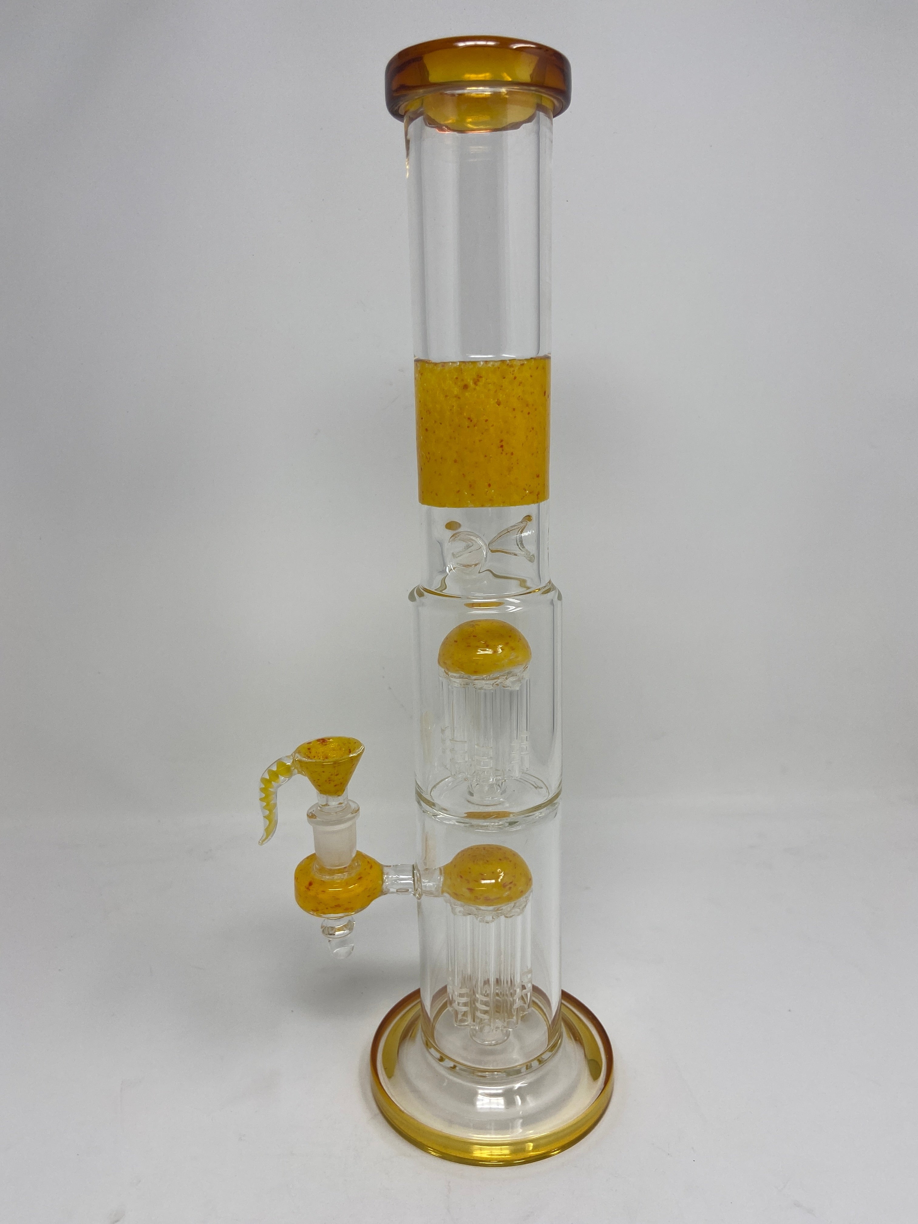 STRAIGHT TUBE WITH 2 LAYER TREE PERC COMES WITH FANCY HORN BOWL - Limitless Puff