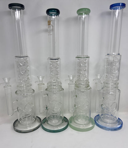 HEAVY 2 SWISS PERC WITH DONUT RECYCLER WATER PIPE - Limitless Puff