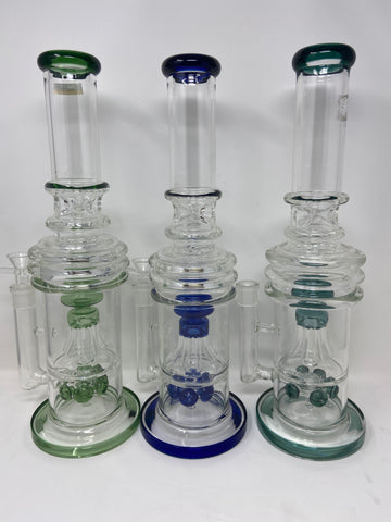 HEAVY WATER PIPE WITH 5 CROSS PERCS AND JELLY PERC - Limitless Puff