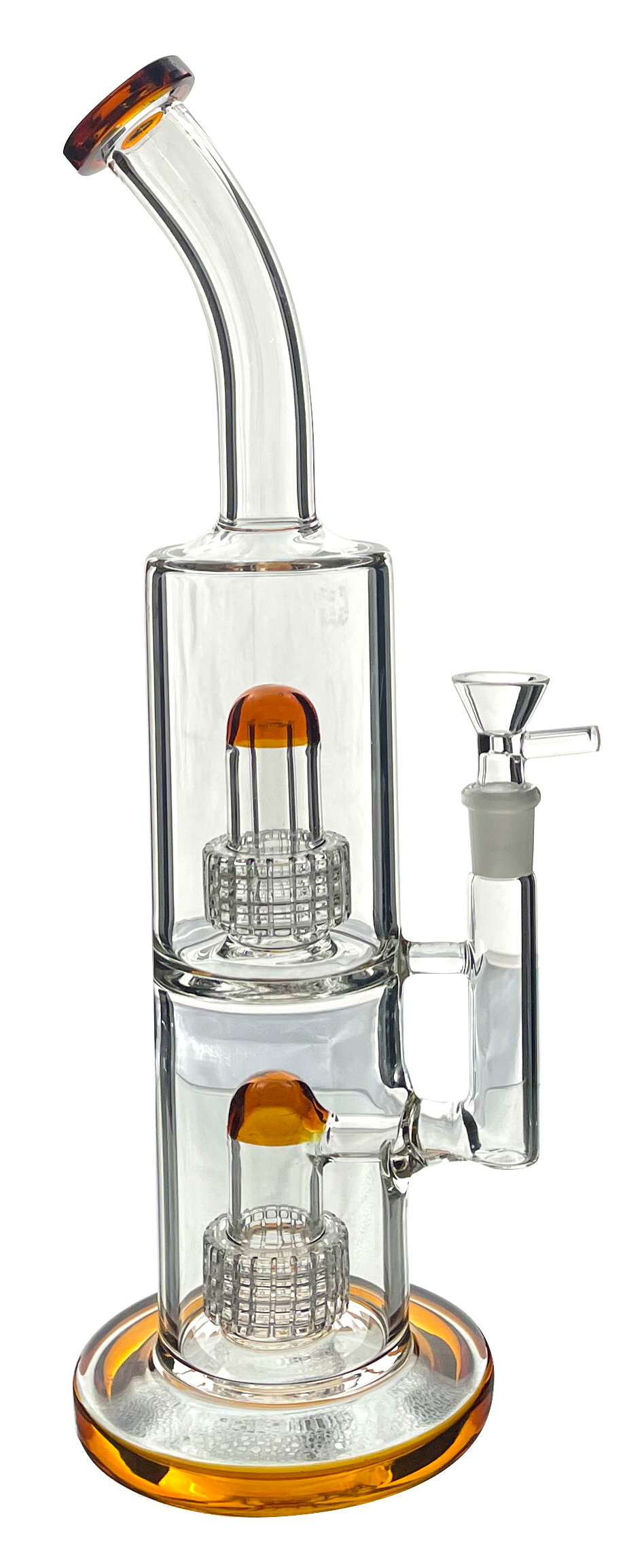 BEND MOUTH PIEC WITH 2 METRIX PERC WIHT 18 MM BOWL - Limitless Puff