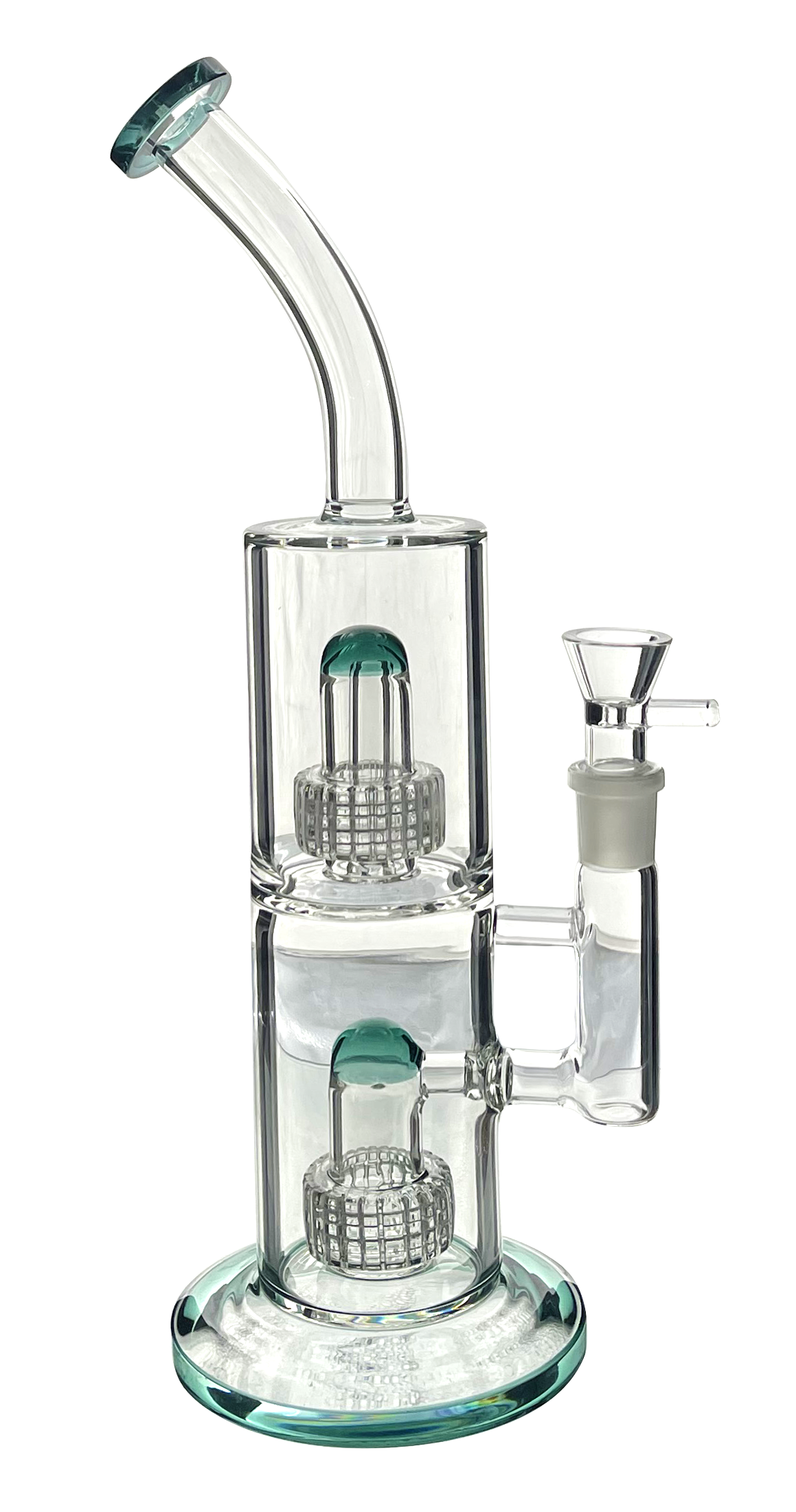 BEND MOUTH PIEC WITH 2 METRIX PERC WIHT 18 MM BOWL - Limitless Puff