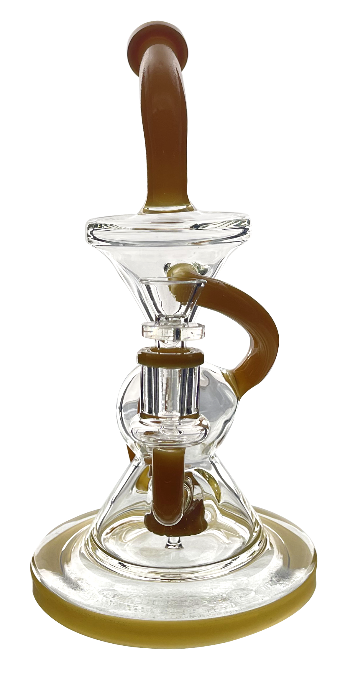 2 ARM RECYCLER WITH COLOR TUBE BEND MOUTHPIECE WITH SHOWERHEAD PERC - Limitless Puff